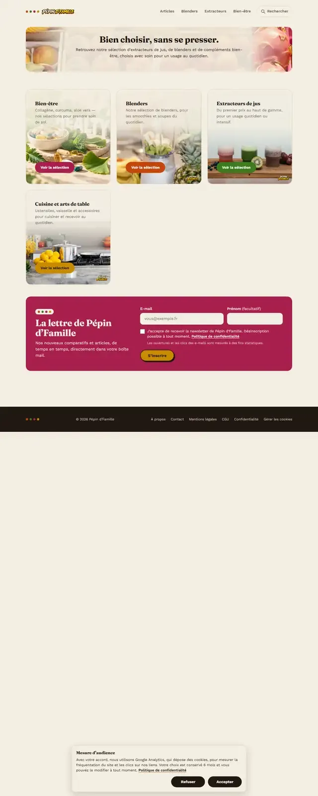 Capture de la page d'accueil de pepindefamille.com